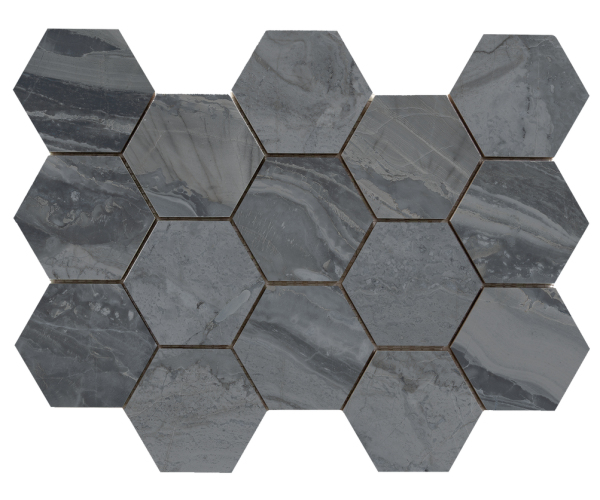 Dlažba jako mramor Cifre Luxury Hexagon Ample Dark 32,5x22,5 Luc. - antracitová