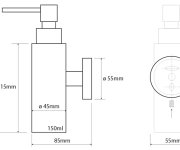 Sapho X-steel Dávkovač Mýdla 150ml, Nerez Mat