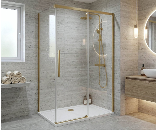 Gelco Luxor Gold Matt Obdélníkový Sprchový Kout 1500x1000mm L/p Varianta