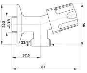 Bruckner Pračkový Ventil Se Zpětným Ventilem, 1/2"x3/4", Chrom