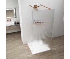 Polysan Esca Copper Matt Jednodílná Sprchová Zástěna Do Prostoru, Sklo Flute, 1200 Mm