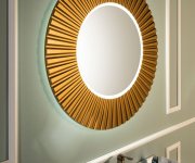 Sapho Pride Strip Kulaté Zrcadlo S Led Osvětlením V Rámu ø 90cm, Bronz