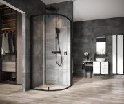 Sprchový sloup 10° Free - TD F 091.20BLM Sprchový sloup s termostatickou baterií, posuvný, se sprchovým setem, černá matná X070160