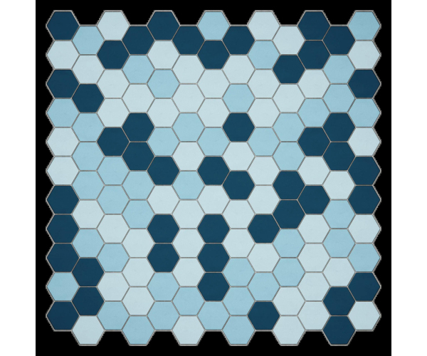 Mozaika Appiani Eden Mix6 30x30 Hexagon Matt. - modrá
