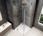 Polysan Globe Copper Matt čtvercový Sprchový Kout 1000x1000mm, čiré Sklo, Levé