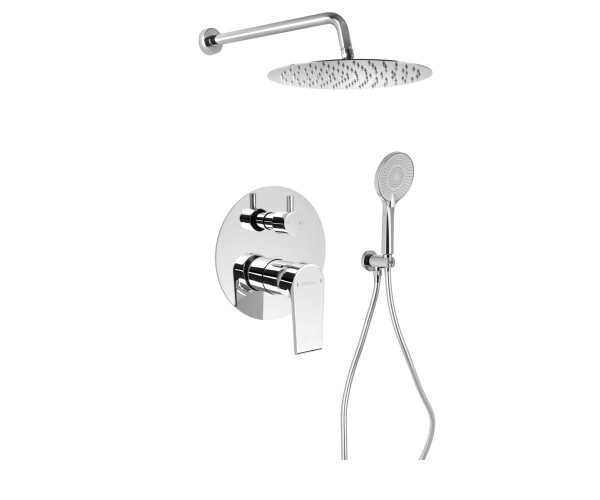 Sapho Kai Podomítkový Sprchový Set S Pákovou Baterií, Otočný Přepínač, 2 Výstupy, Chrom