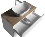Aqualine Altair Skříňka S Deskou 87,5 Cm, Bílá/dub Emporio
