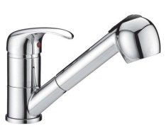 Dřezová Stojánková Baterie S Výsuvnou Sprchou, Klik-klak - Chrom - Perla