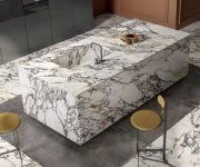 Dlažba jako mramor Flaviker Supreme Treasure Corchia Gold 60x120 Lux. Rett. - bílá