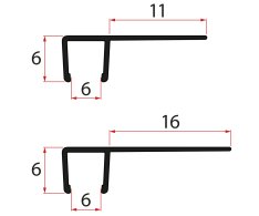 Gelco Set Svislých Těsnění Pro Sklo 6/6mm, 1900mm, černá (2ks)
