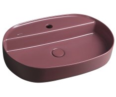 Isvea Infinity Oval Keramické Umyvadlo Na Desku, 60x40cm, Maroon Red