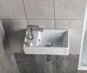 Sapho Minos Keramické Umývátko 40x22cm, Baterie Vlevo, Bílá
