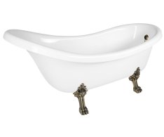Polysan Retro Volně Stojící Vana 174,5x82x80,5cm, Bílá, Nohy Bronz