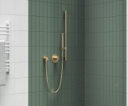 Tyč s posuvným držákem sprchy, 70 cm - 974.60GLB Sprchová tyč s držákem, zlato kartáčované X07P1246