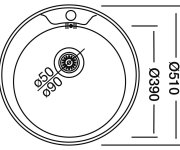 Dřez Round 510, Matný Povrch, Tloušťka 0,6 Mm, Včetně Sifonu (spns3s) A 3 1/2" Sítkového Ventilu S-STSROM5106V