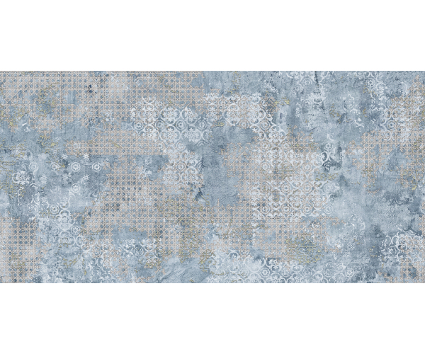 Vzorovaná dlažba Aparici Rug Blue 50x100 Nat. Rett.
