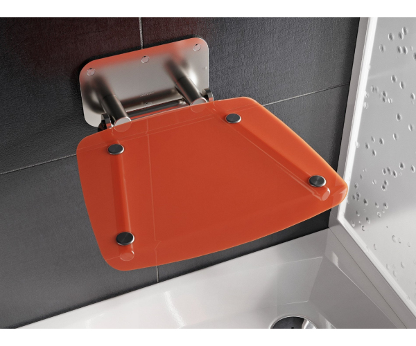 Sprchové sedátko Ovo B II - Sedátko Ovo B II, nerez/orange