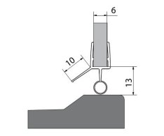 Polysan Spodní Těsnění Na Dveře, Sklo 6mm, 1000mm