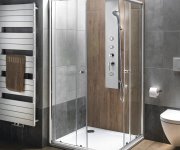 Aqualine Tusa Sprchový Panel 200x1400mm, Stříbrná