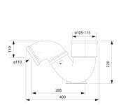 Cerastyle Násuvný Sifon, Dn110mm