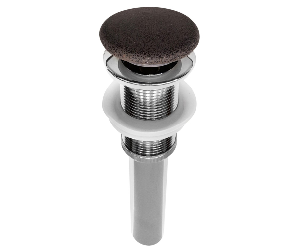 Sapho Umyvadlová Výpust 5/4", Click-clack, Betonová Zátka, černý Granit