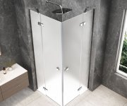 Polysan Globe Chrome čtvercový Sprchový Kout 1000x1000mm, Rohový Vstup, Matné Sklo