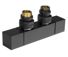 Sapho Cube Twin Připojovací Sada Ventilů Pro Středové Připojení, černá Mat
