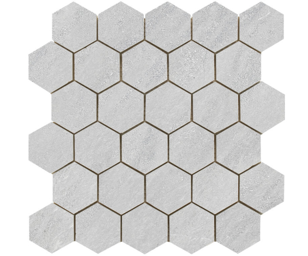 Mozaika jako kámen Cifre Kliff Hexagon Pearl 26x27 Matt. - šedá