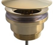 Silfra Umyvadlová Výpust 5/4“, Neuzavíratelná, Velká Zátka, 5-55mm, Zlato