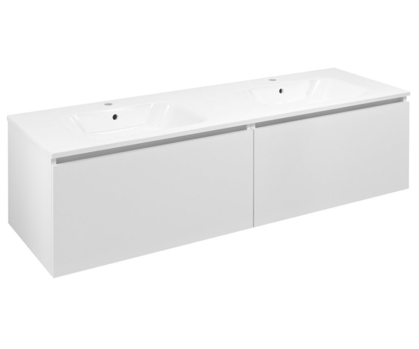 Sapho Lorea Skříňka 140x46x51,5cm (70+70cm), Bílá Mat