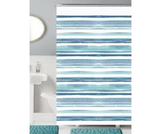 Aqualine Sprchový Závěs 180x180cm, Polyester, Bílá/modrá, Pruhy