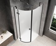 Polysan Globe Gun Metal čtvrtkruhový Sprchový Kout 800x900mm, Matné Sklo, Levé