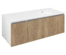 Sapho Lorea Skříňka 120x46x51,5cm (30+90cm), Pravá, Dub Alabama/bílá Mat