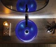 Sapho Murano Blu Skleněné Umyvadlo Na Desku, Průměr 40cm, Modrá