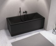Polysan Plain Panel čelní 180x59cm, černá Mat, Pravý