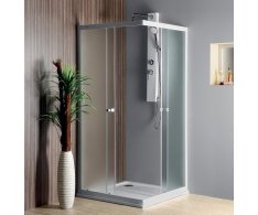 Aqualine Alain čtvercová Sprchová Zástěna 900x900mm, Sklo Brick