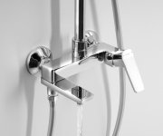 Aqualine Flery Sprchový/vanový Sloup S Pákovou Baterií, Otočné Ramínko, Chrom