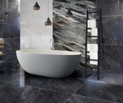 Dlažba jako mramor Brennero Istinkto Black 60x120 Lapp. Rett - černá