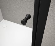 Aqualine Arleta Black čtvrtkruhová Sprchová Zástěna 800x800mm, čiré Sklo