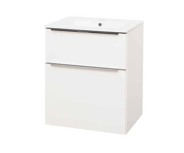 Mereo Mailo, Koupelnová Skříňka S Keramickým Umyvadlem 61 Cm, Bílá, Elox Al Madlo