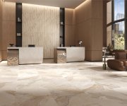 Dlažba jako kámen Bottega Blend Almond 80x80 Nat. Rett. - béžová