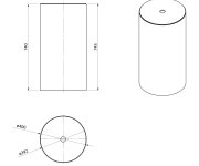 Sapho Oasis Podstavec Pod Umyvadlo, Led Difuzor, ø 400x745mm, Siena