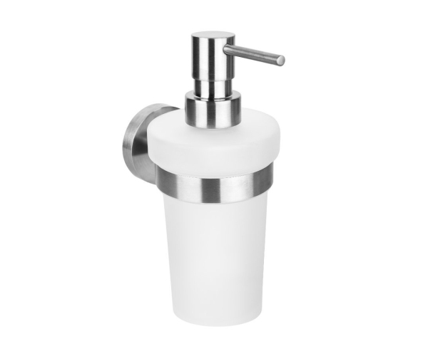 Sapho X-steel Dávkovač Mýdla 230ml, Mléčné Sklo, Nerez Mat