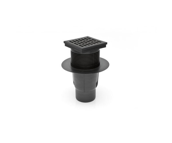 827sn-kv Spodní D110 S Límcem, Suchá Klapka, Nerezová Mřížka 150x150mm