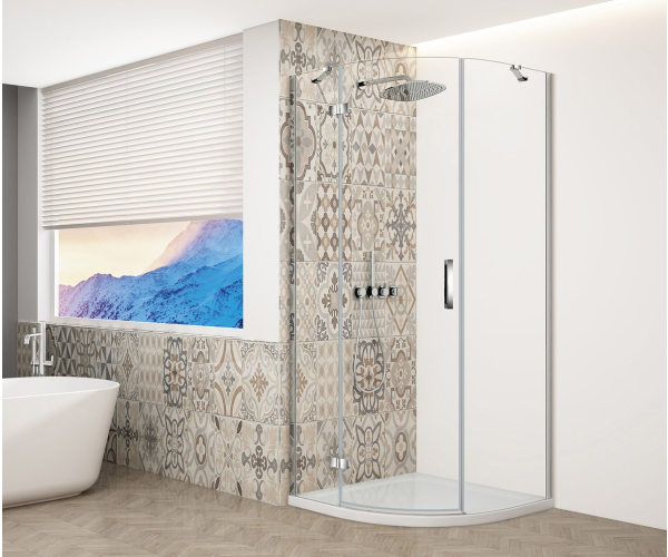 Gelco Trinity Chrome čtvrtkruhový Sprchový Kout 900x900mm, čiré Sklo, Levé
