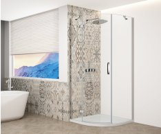 Gelco Trinity Chrome čtvrtkruhový Sprchový Kout 900x900mm, čiré Sklo, Levé