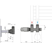 Bruckner Wicher Combi Připojovací Sada Termostatická Pro Středové Připojení 50mm, Chrom