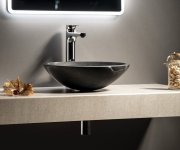 Sapho Blok Kamenné Umyvadlo Na Desku ø 40cm, Matný černý Marquin
