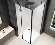 Polysan Globe Gun Metal čtvercový Sprchový Kout 900x900mm, Matné Sklo, Levé