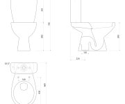 Aqualine Manuel Wc Kombi, Dvojtlačítko 3/6l, Spodní Odpad, Bílá